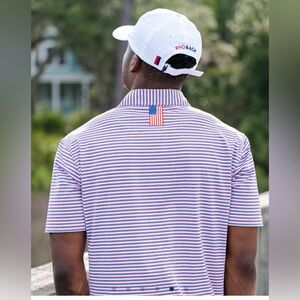 Rhoback The Spacious Skies Heather Stripe Men's Short Sleeve Performance Size L